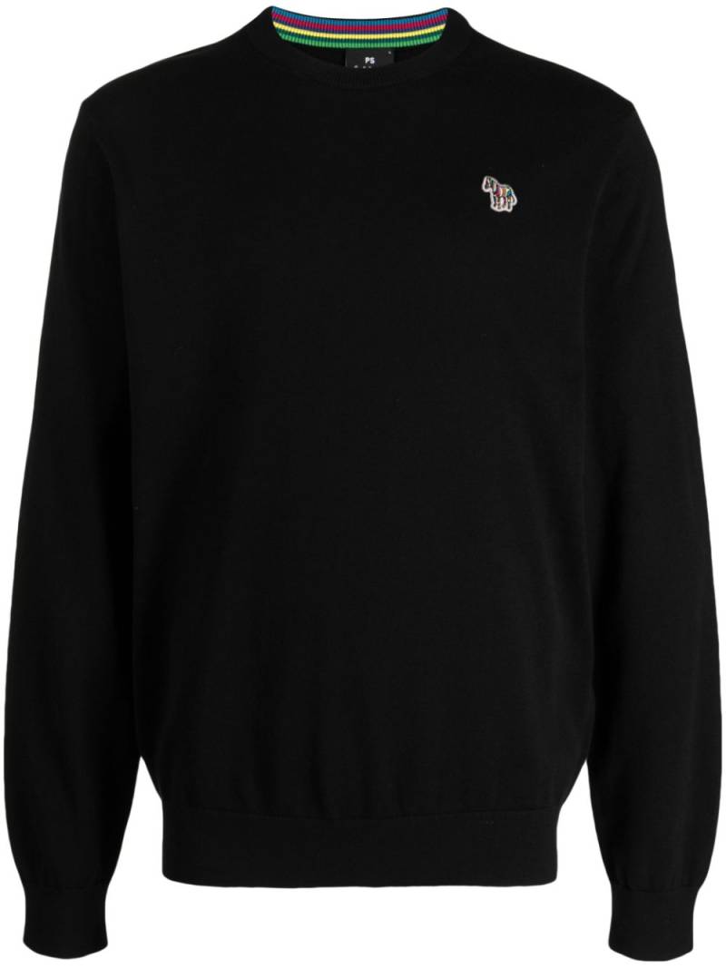 PS Paul Smith zebra-patch crew-neck jumper - Black von PS Paul Smith