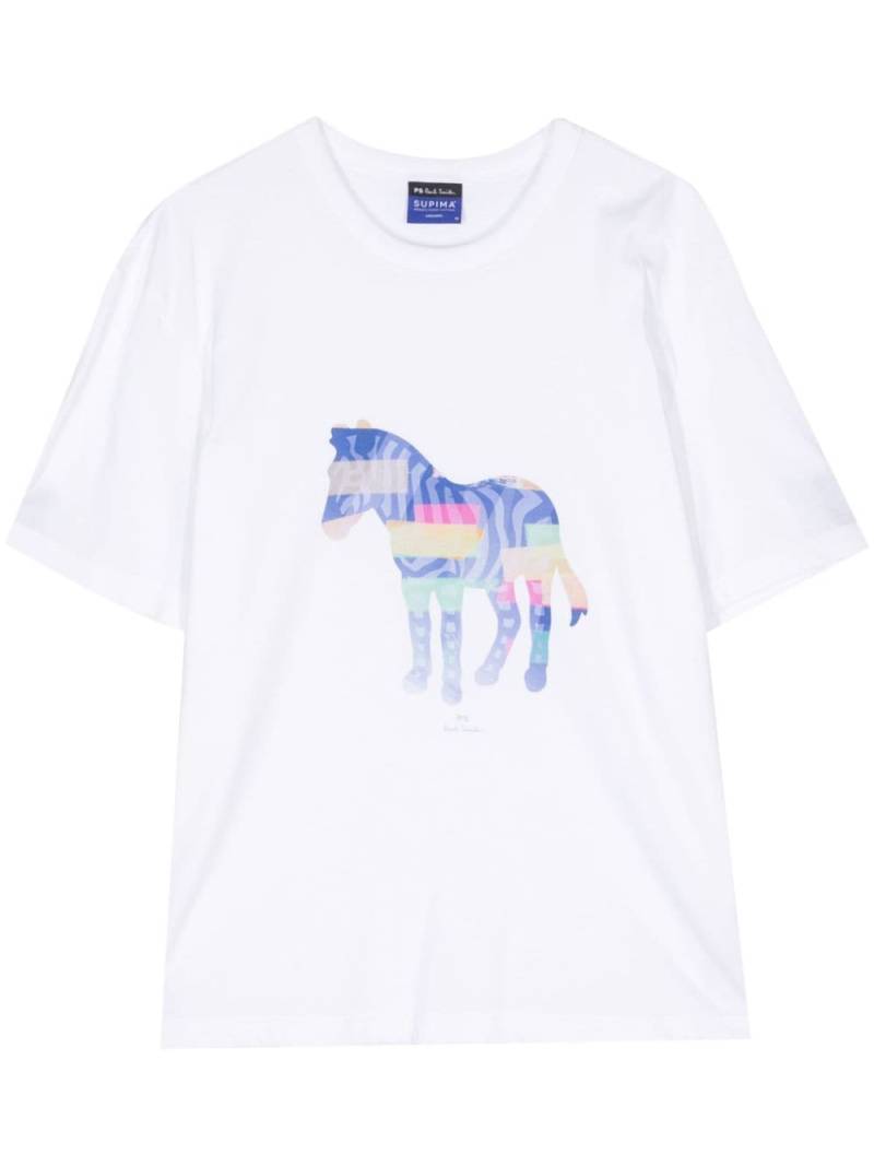 PS Paul Smith zebra-print cotton T-shirt - White von PS Paul Smith