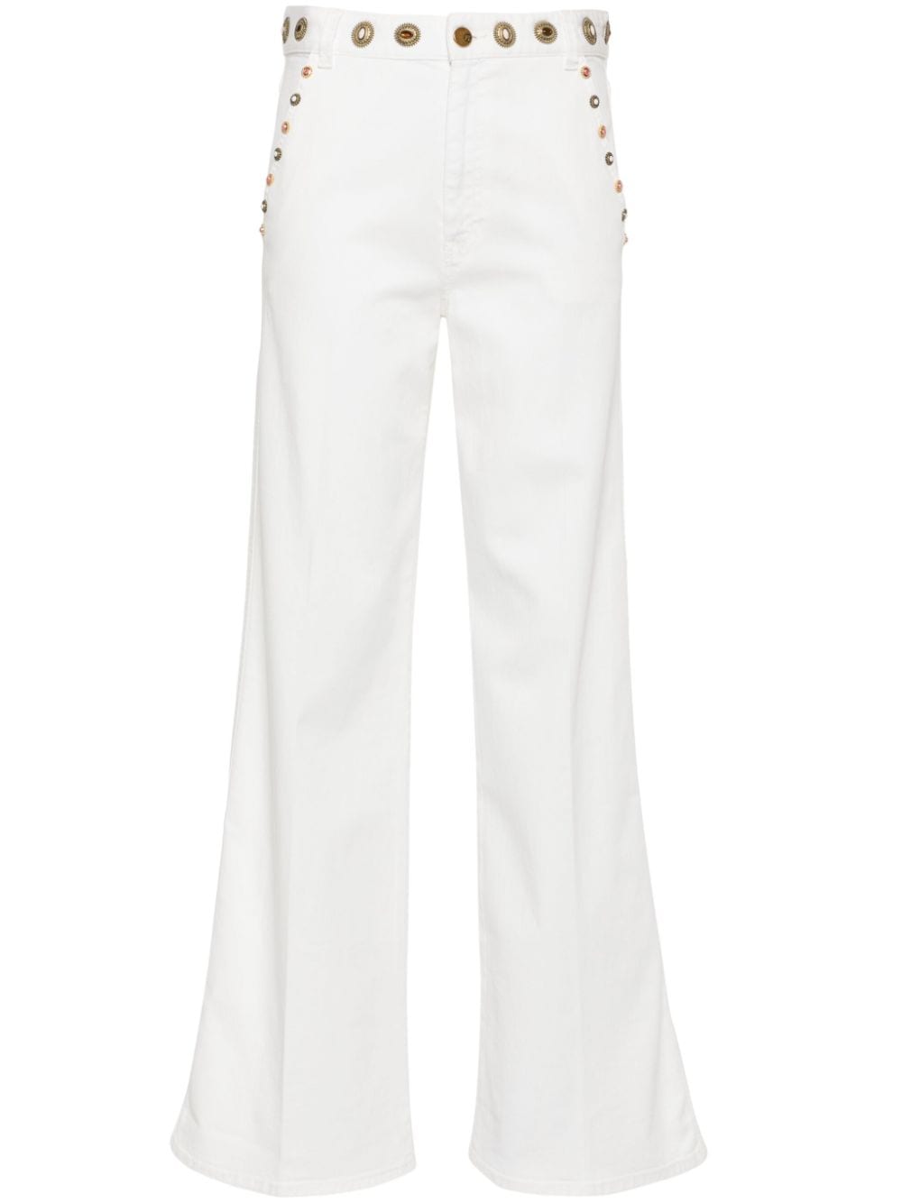 PT Torino appliqué-detail wide-leg jeans - White von PT Torino