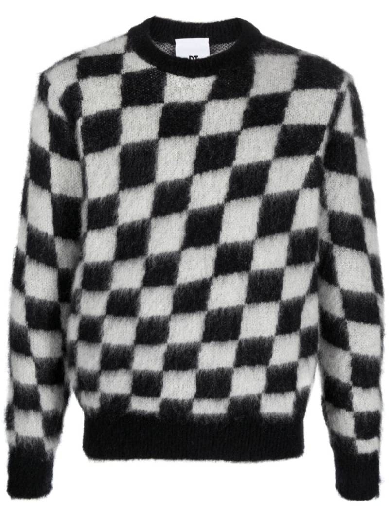 PT Torino checkerboard mohair-blend jumper - Black von PT Torino