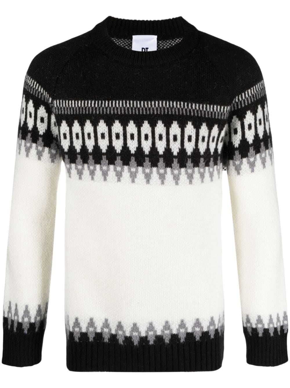 PT Torino intarsia-knit ribbed-trim jumper - Black von PT Torino