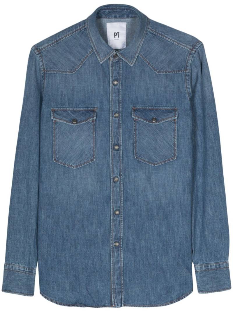 PT Torino long-sleeves denim shirt - Blue von PT Torino