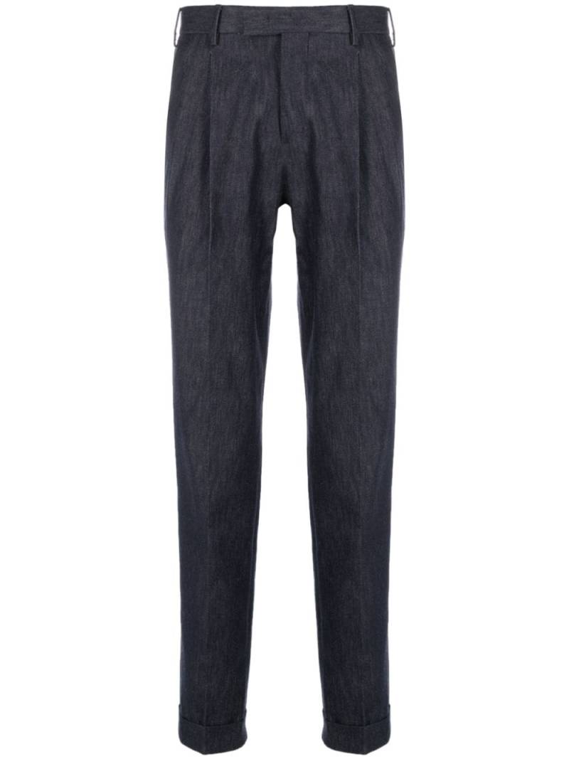 PT Torino pleat-detail denim tailored trousers - Blue von PT Torino