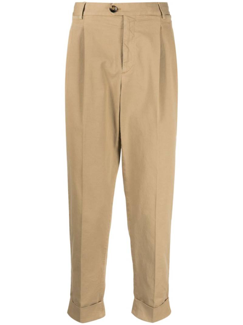 PT Torino pleat-detail tapered trousers - Brown von PT Torino