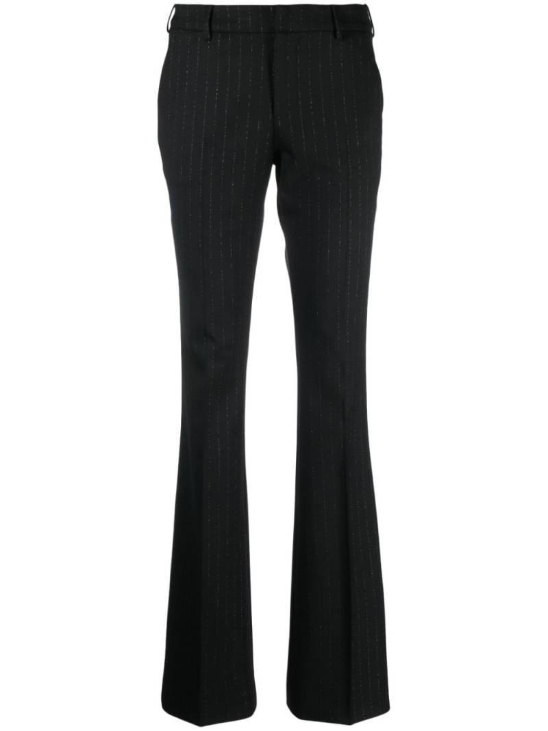 PT Torino stripe-pattern wool blend flared trousers - Black von PT Torino