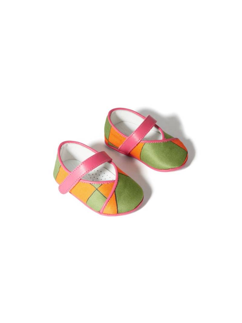 PUCCI Junior Giardino-print ballerina shoes - Green von PUCCI Junior