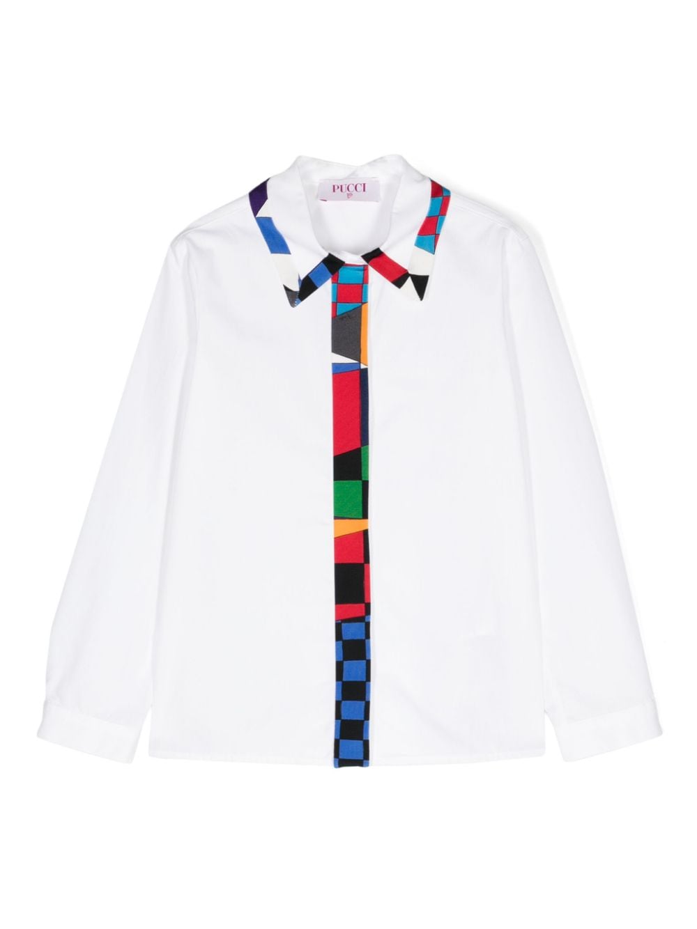 PUCCI Junior Giardino-trim poplin shirt - White von PUCCI Junior