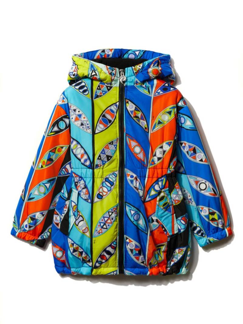 PUCCI Junior Girandole-print hooded jacket - Blue von PUCCI Junior