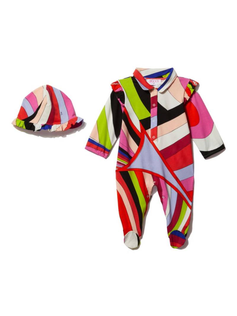 PUCCI Junior Iride-print babygrow set - Red von PUCCI Junior