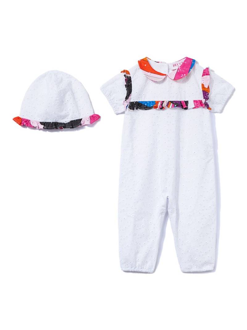 PUCCI Junior Iride-print broderie anglaise romper set - White von PUCCI Junior