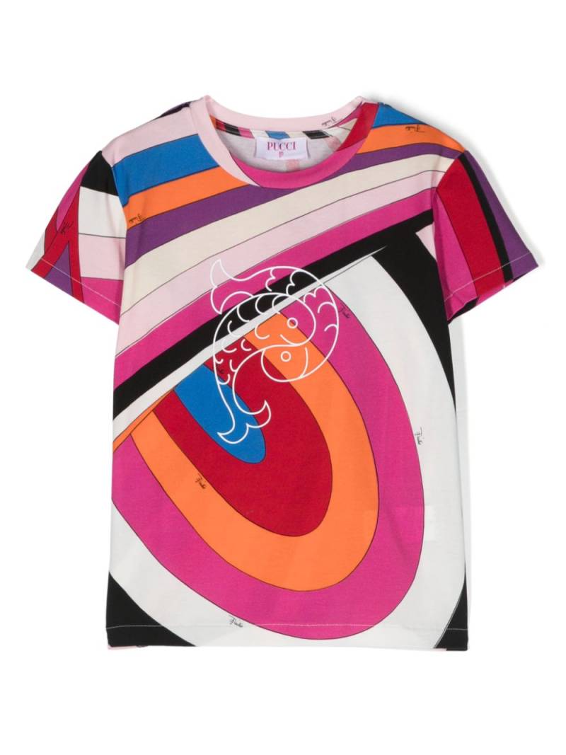 PUCCI Junior Iride-print cotton-blend T-shirt - Pink von PUCCI Junior