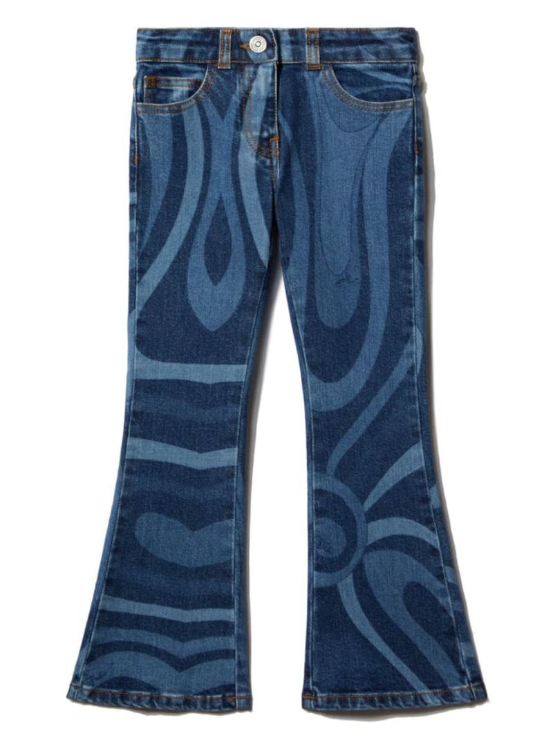 PUCCI Junior Marmo print flared jeans - Blue von PUCCI Junior