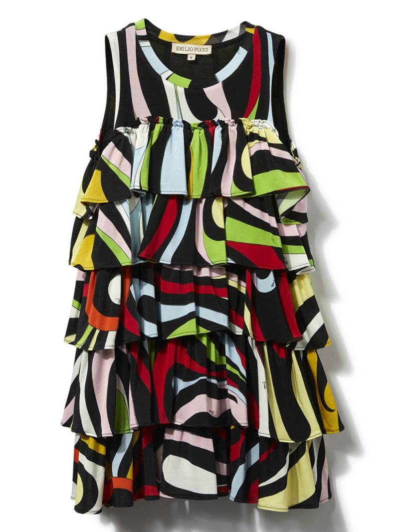 PUCCI Junior Marmo-print ruffle dress - Black von PUCCI Junior