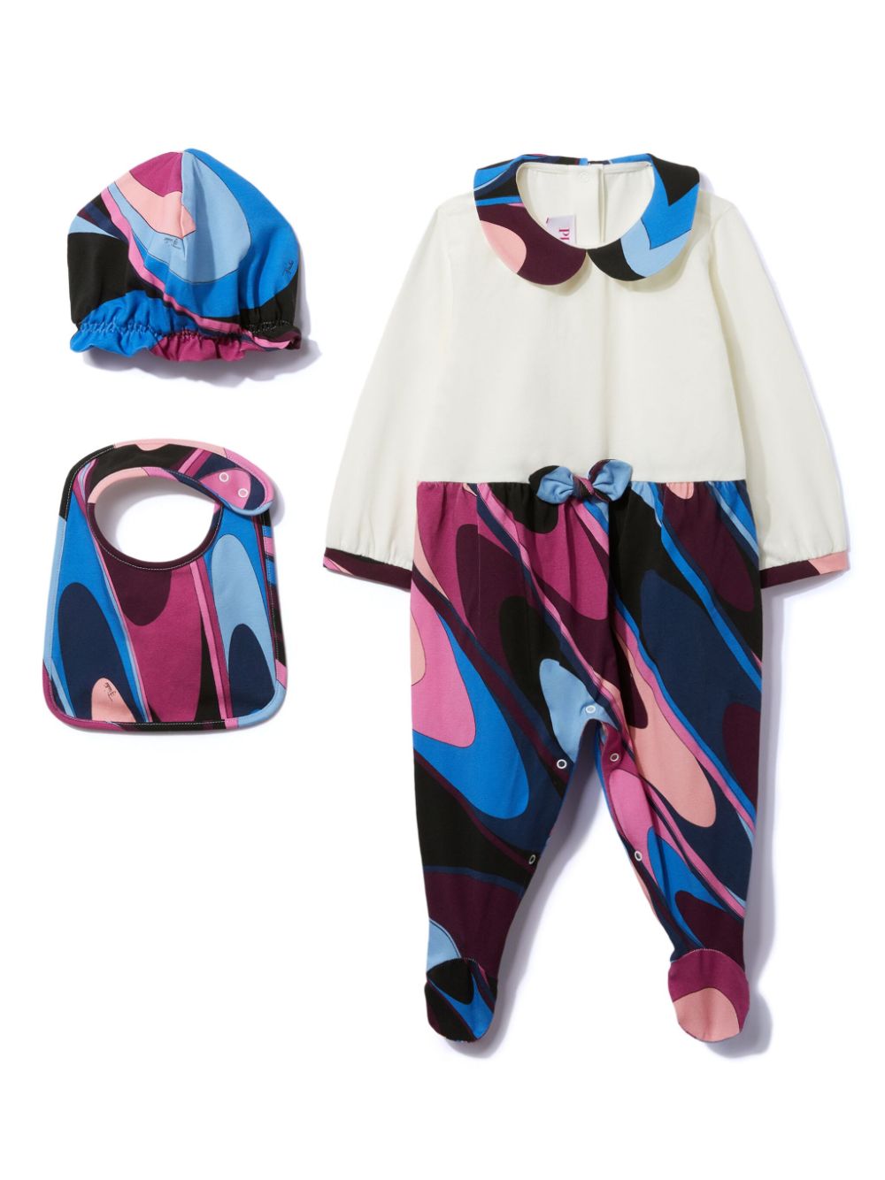 PUCCI Junior Onde-print babygrow set - Neutrals von PUCCI Junior