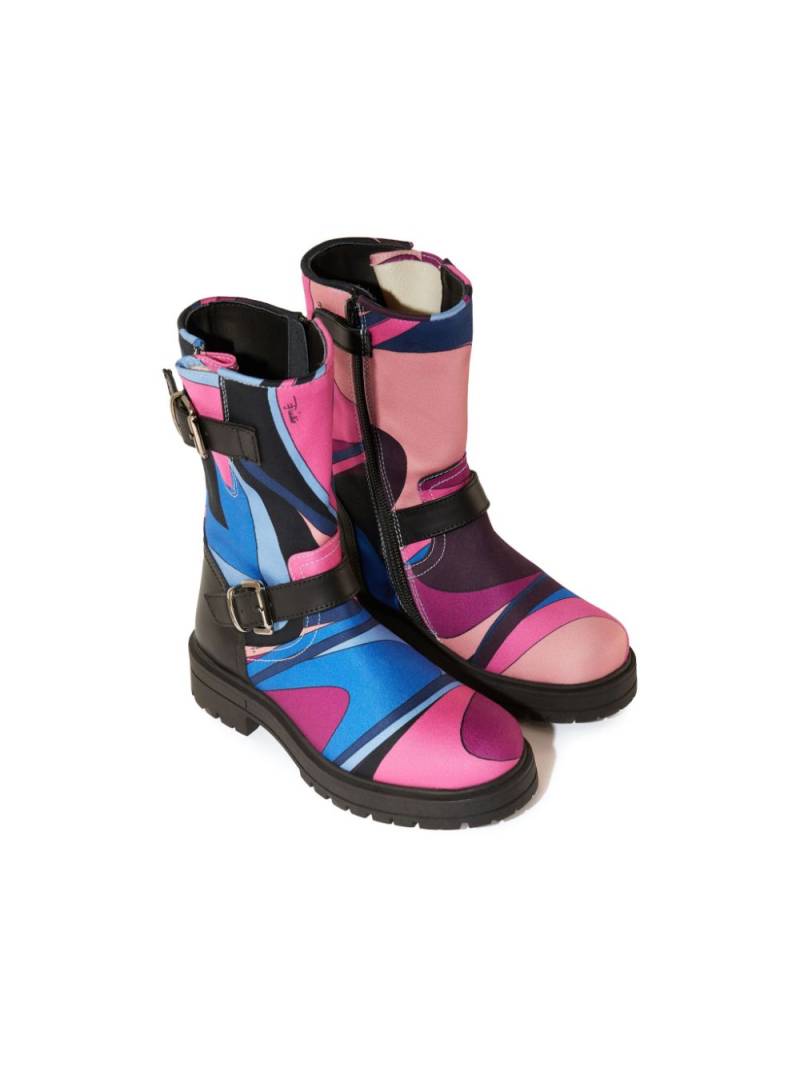 PUCCI Junior Onde-print boots - Blue von PUCCI Junior