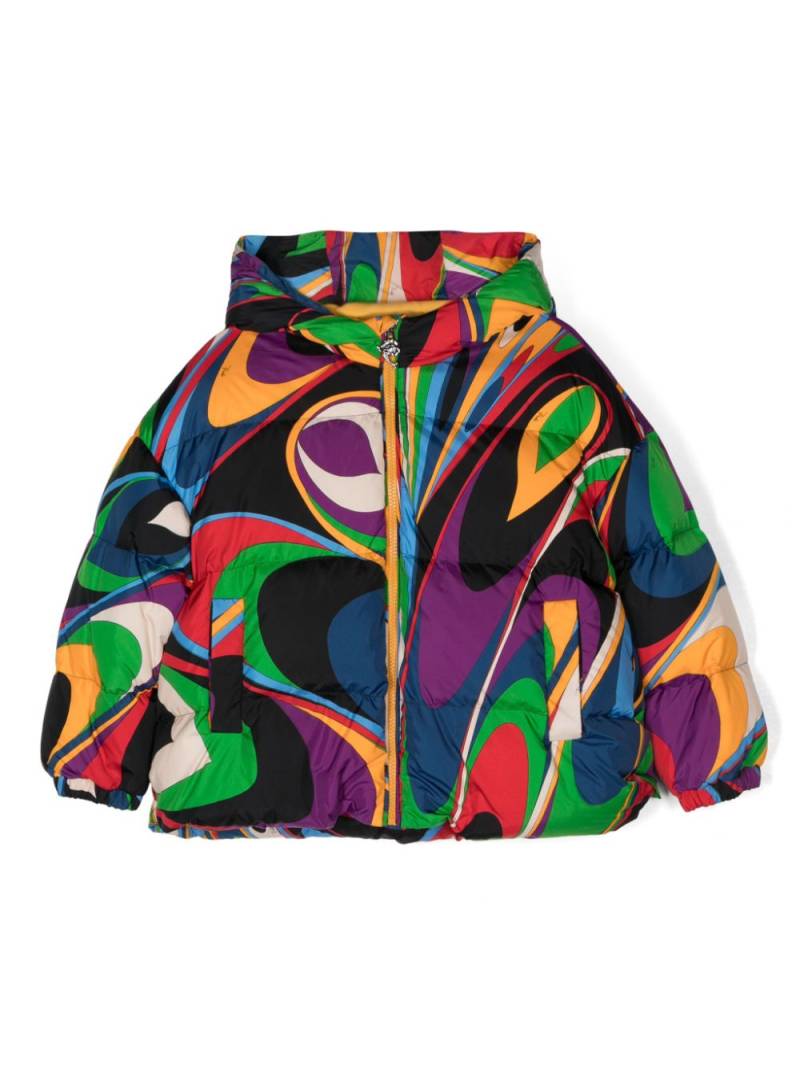 PUCCI Junior Onde-print padded jacket - Black von PUCCI Junior