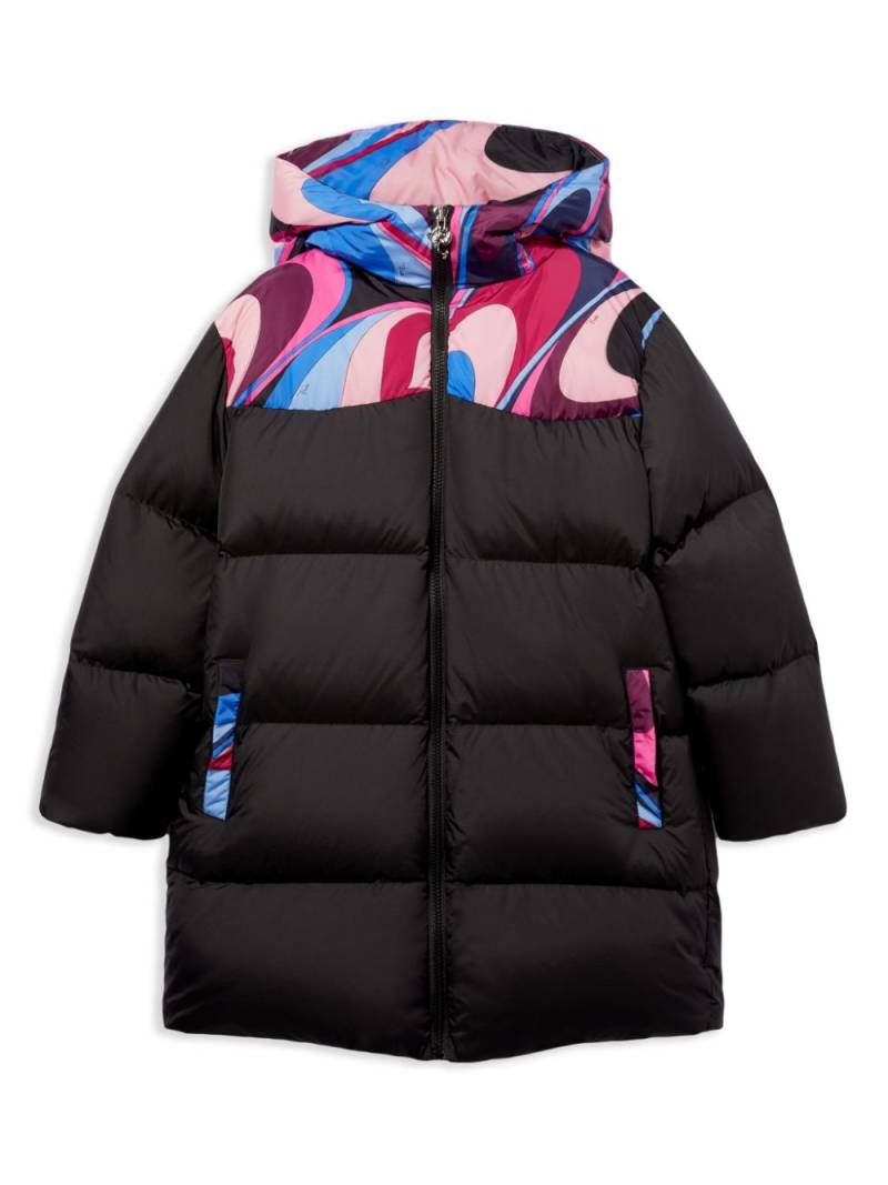 PUCCI Junior Onde-print puffer jacket - Black von PUCCI Junior