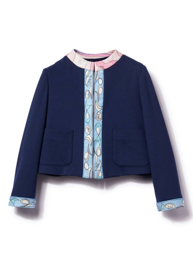 PUCCI Junior Pesci-print round-neck jacket - Blue von PUCCI Junior