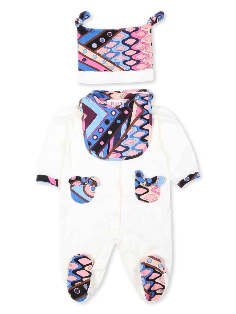 PUCCI Junior Vivara-print babygrow set - White von PUCCI Junior