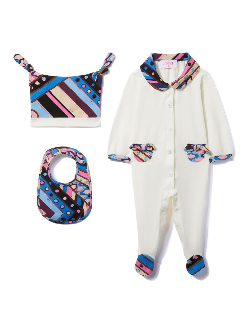 PUCCI Junior Vivara-print babygrow set - White von PUCCI Junior