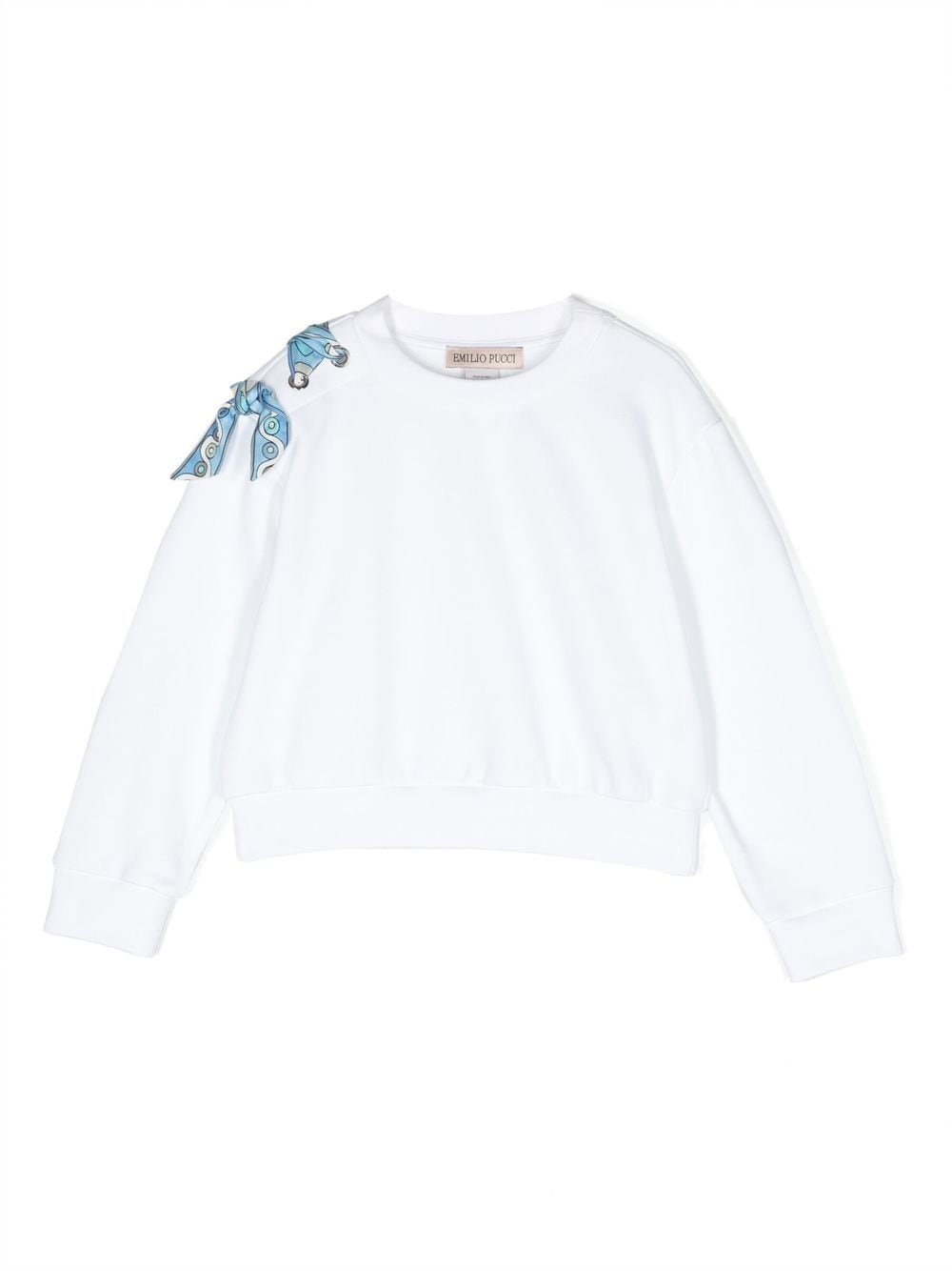 PUCCI Junior bow-detail cotton sweatshirt - White von PUCCI Junior