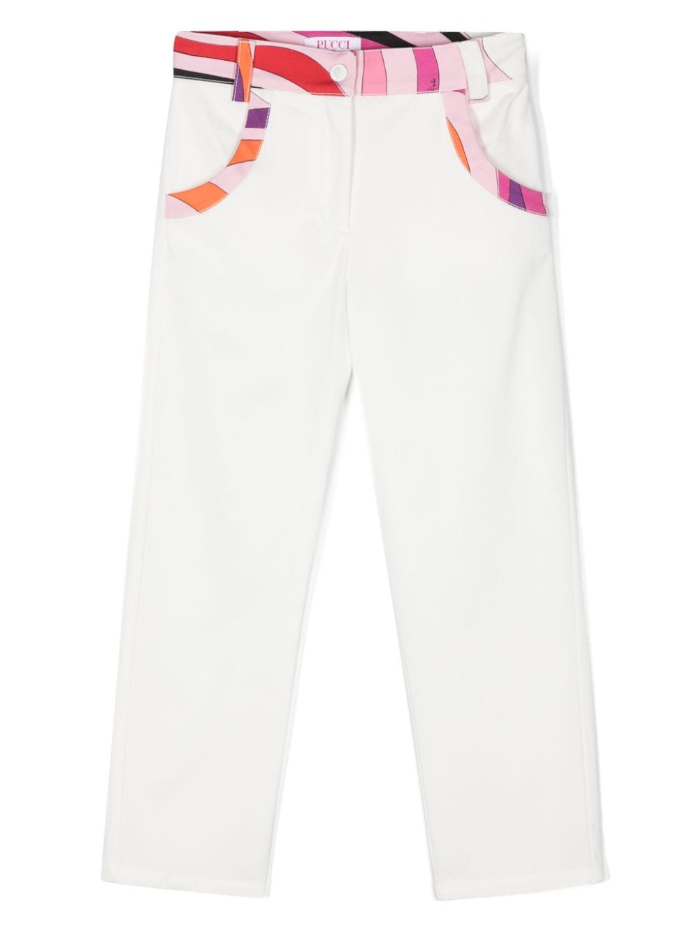 PUCCI Junior contrasting-waistband trousers - White von PUCCI Junior