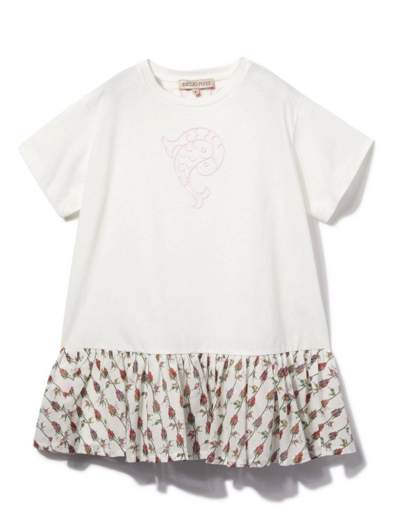 PUCCI Junior fish-emblem short-sleeve dress - White von PUCCI Junior