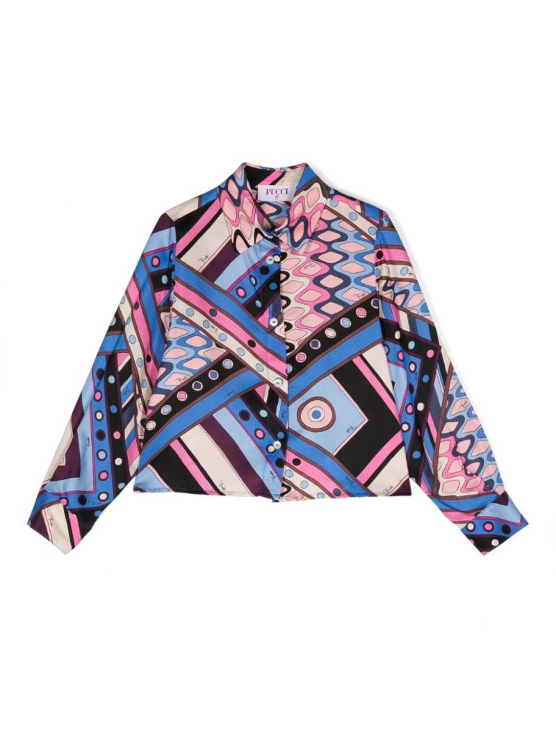 PUCCI Junior graphic-print long-sleeve shirt - Blue von PUCCI Junior