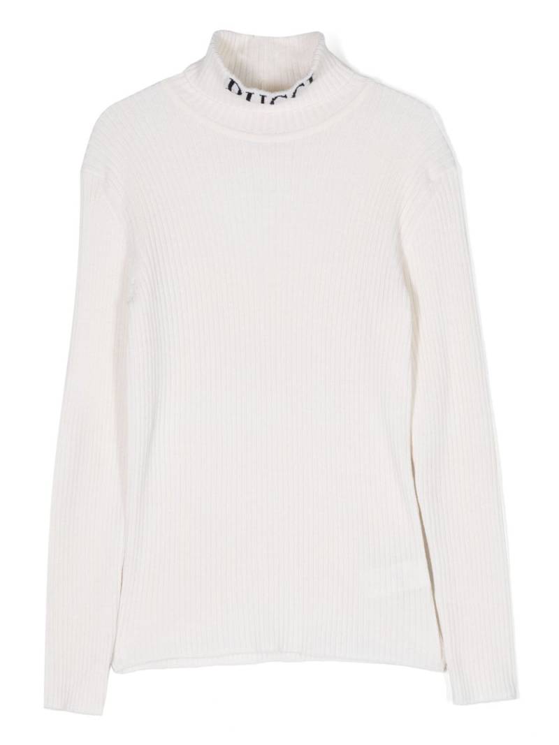 PUCCI Junior intarsia-knitted logo jumper - Neutrals von PUCCI Junior