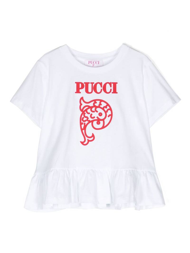 PUCCI Junior logo-appliqué cotton T-shirt - White von PUCCI Junior