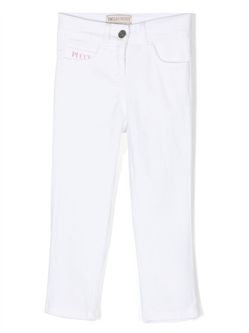 PUCCI Junior logo-patch casual trousers - White von PUCCI Junior