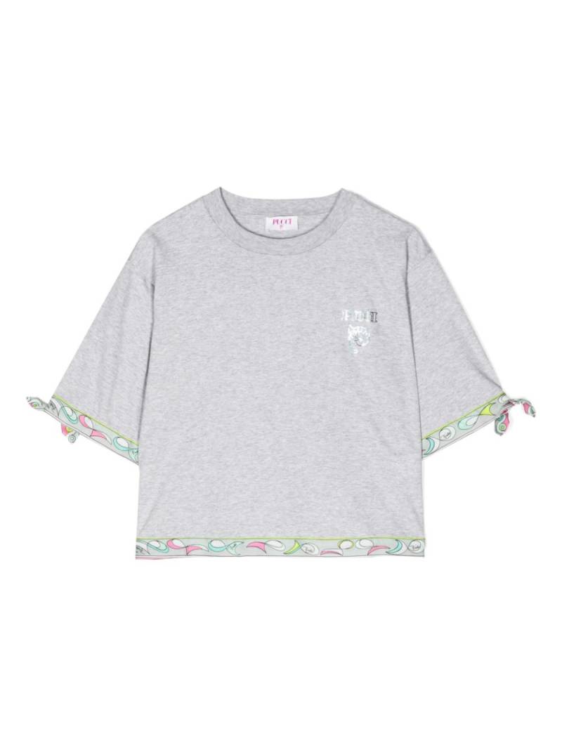 PUCCI Junior logo-print cotton T-shirt - Grey von PUCCI Junior