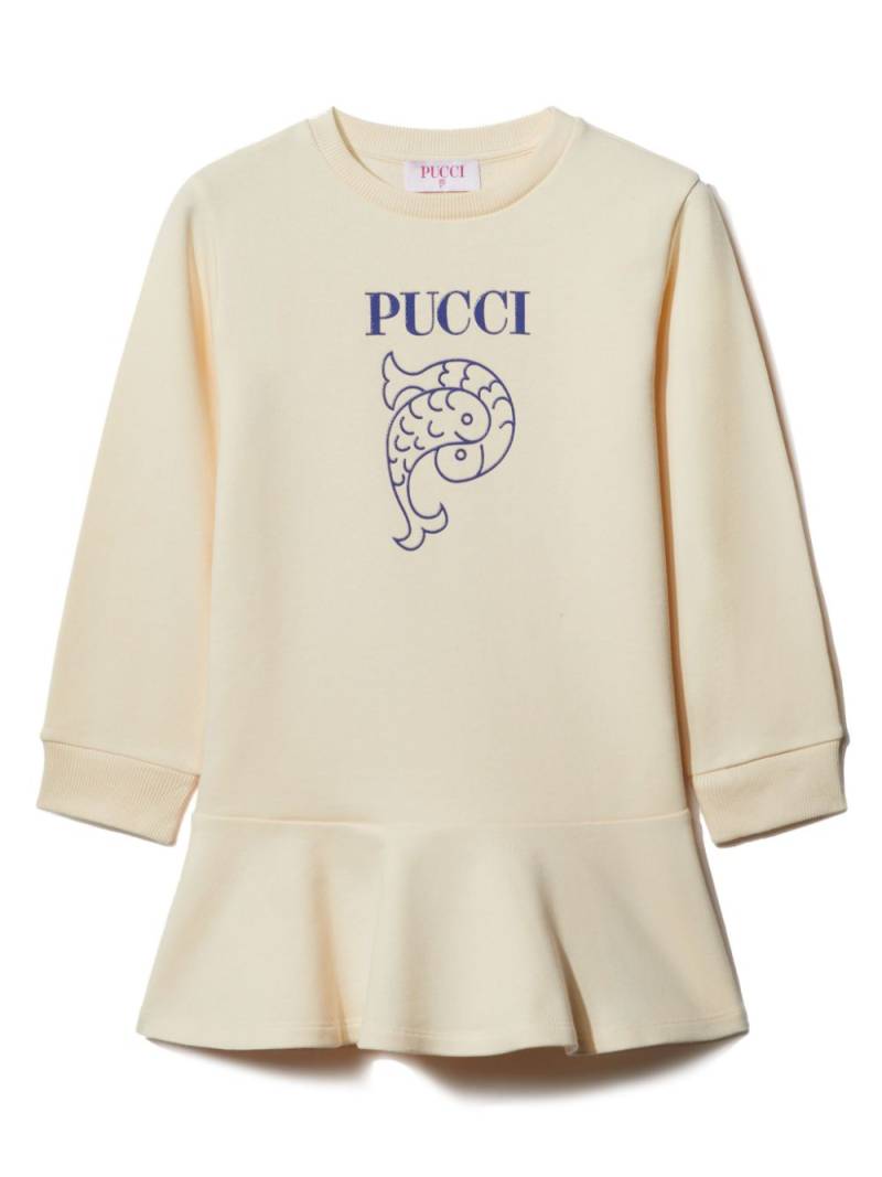 PUCCI Junior logo-print cotton dress - White von PUCCI Junior