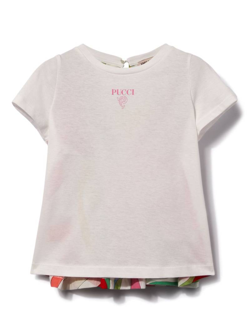 PUCCI Junior logo-print layered blouse - White von PUCCI Junior