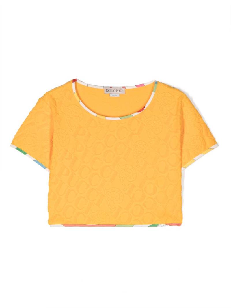 PUCCI Junior monogram-print cotton T-Shirt - Orange von PUCCI Junior