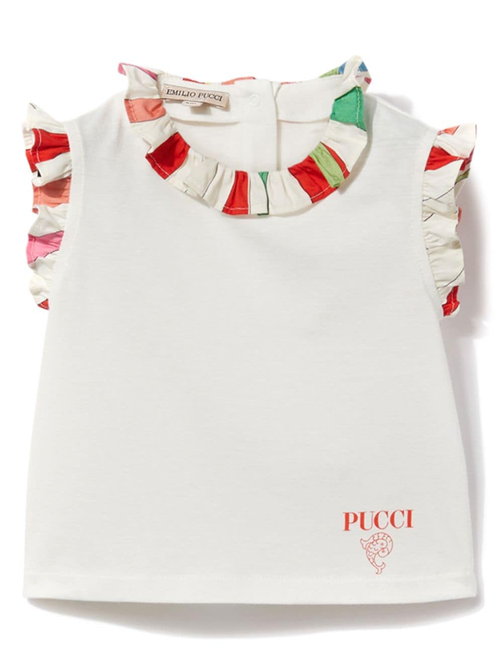 PUCCI Junior ruffled-trim T-shirt - White von PUCCI Junior