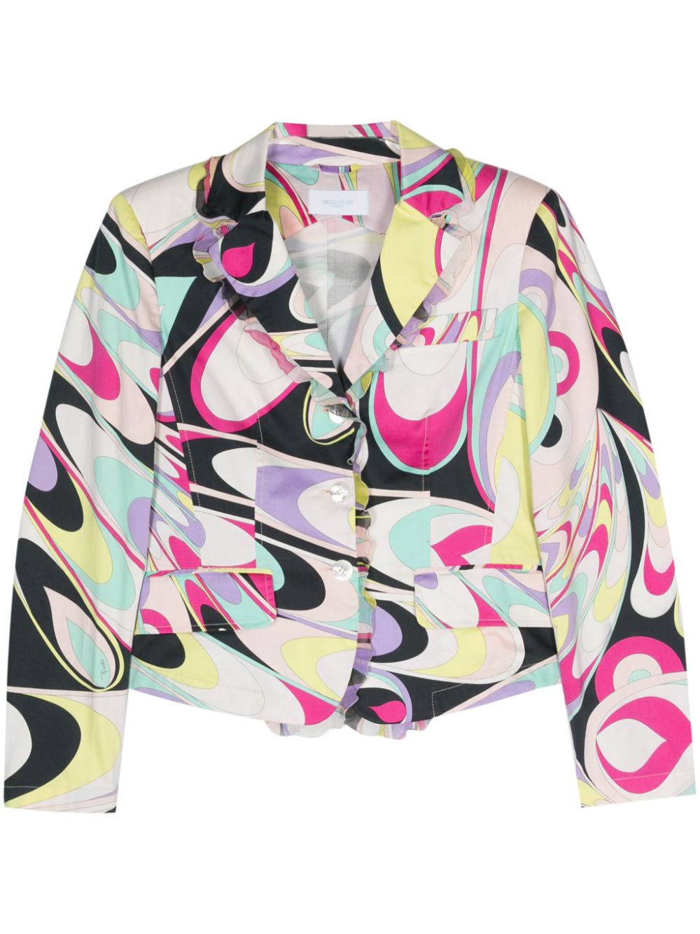 PUCCI Pre-Owned 2000s Iride-print single-breasted blazer - Pink von PUCCI Pre-Owned