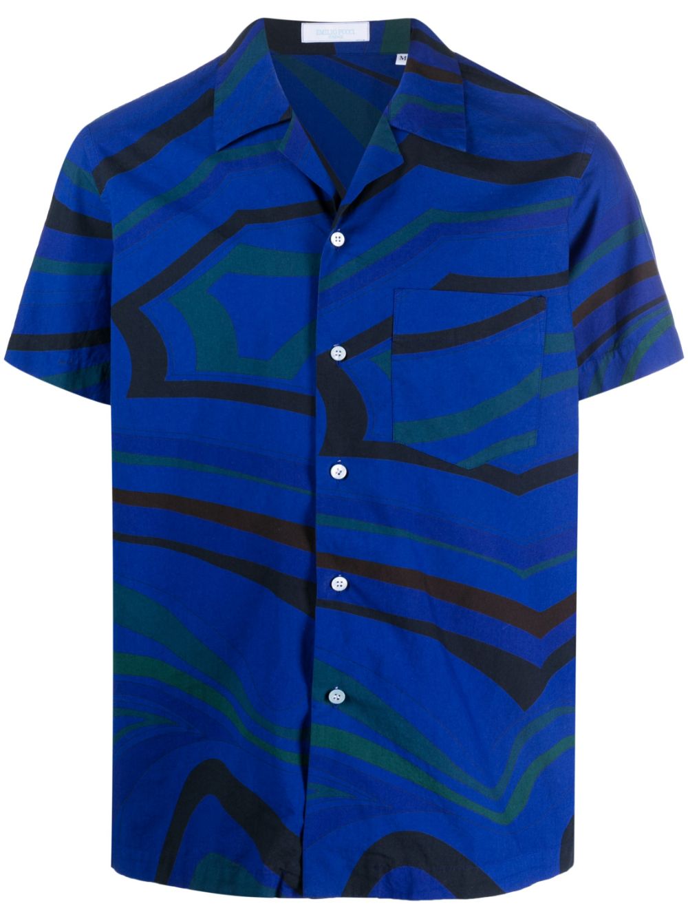 PUCCI Pre-Owned 2000s abstract-print short-sleeved shirt - Blue von PUCCI Pre-Owned