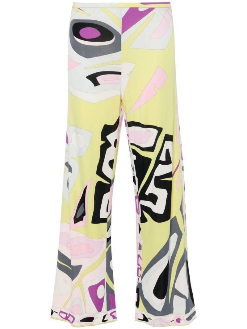 PUCCI Pre-Owned graphic-print wide-leg trousers - Yellow von PUCCI Pre-Owned