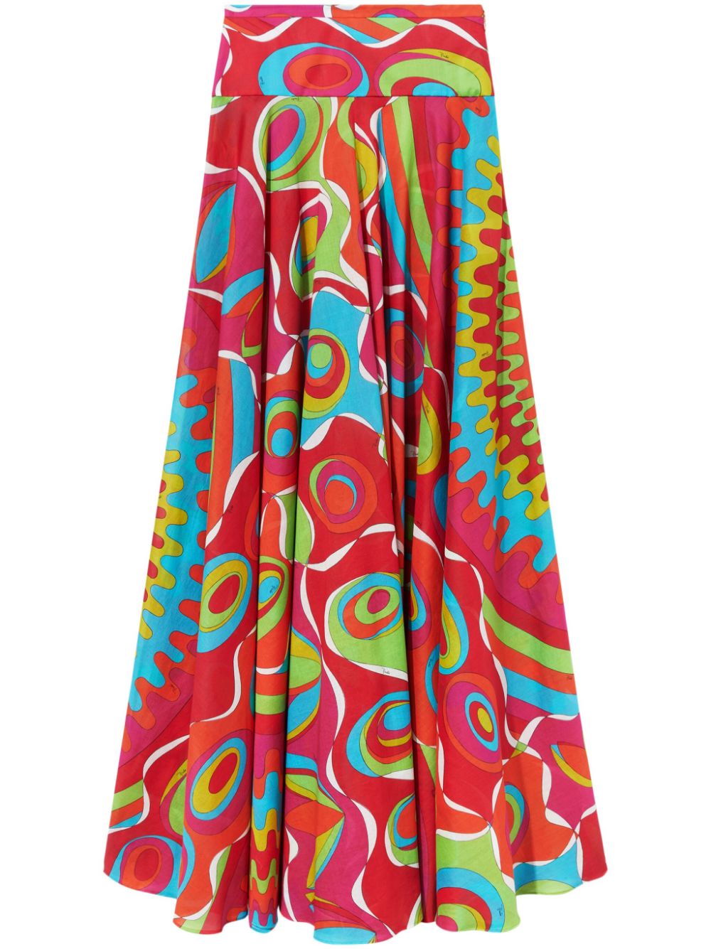 PUCCI Bersaglio-print cotton maxi skirt - Red von PUCCI