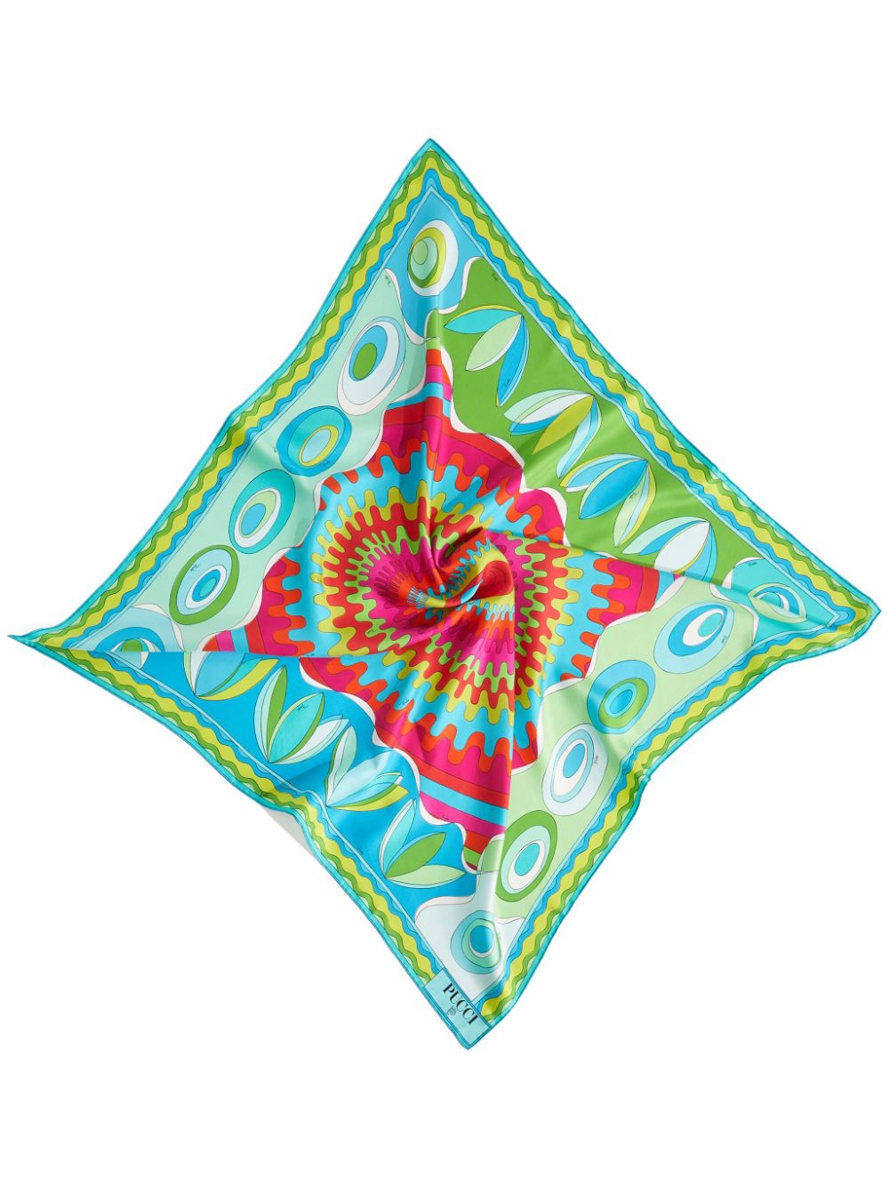 PUCCI Bersaglio-print silk scarf - Blue von PUCCI