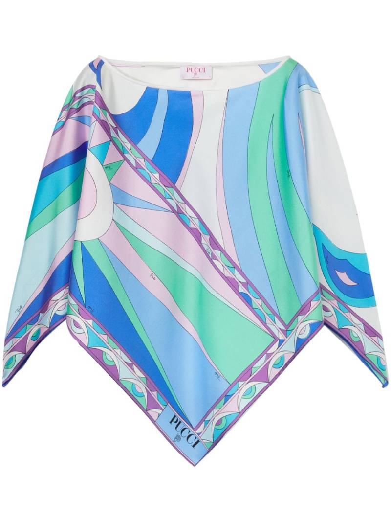 PUCCI Cigni-print silk blouse - Blue von PUCCI