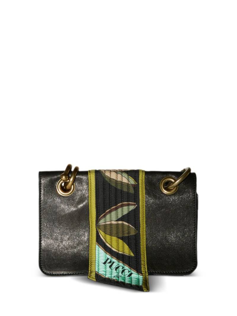 PUCCI Crush foldover-top leather mini bag - Black von PUCCI