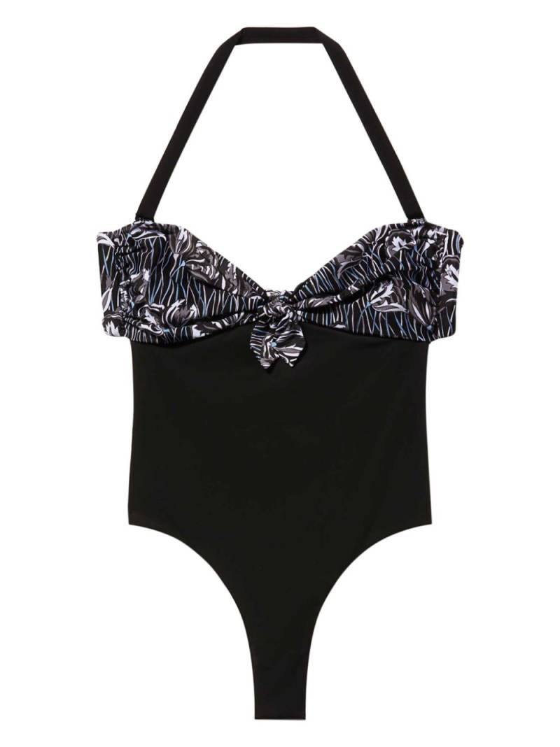 PUCCI Fiori Di Loto-print swimsuit - Black von PUCCI