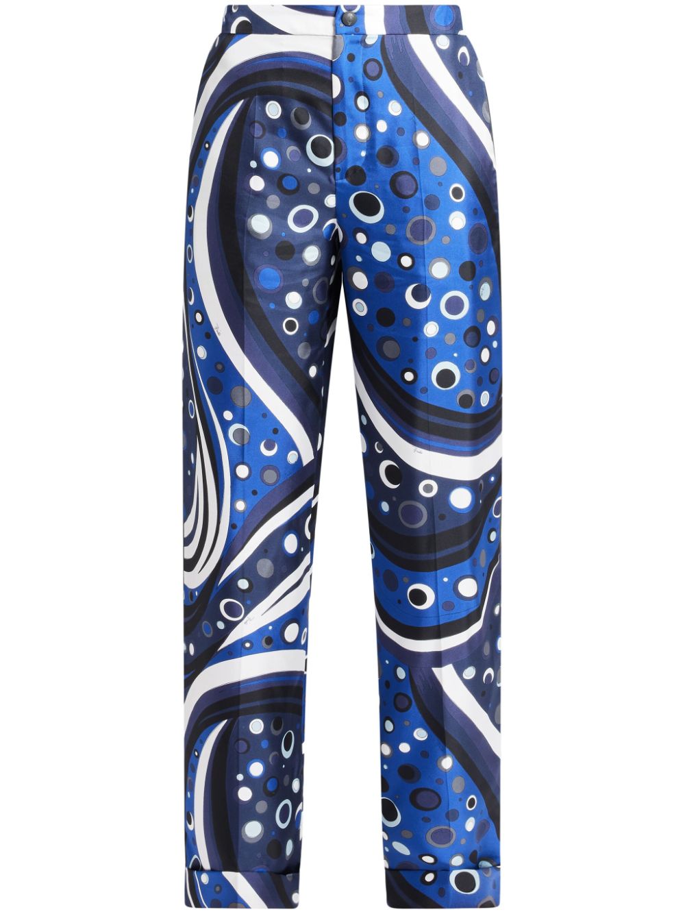 PUCCI Fontane-print silk trousers - Blue von PUCCI