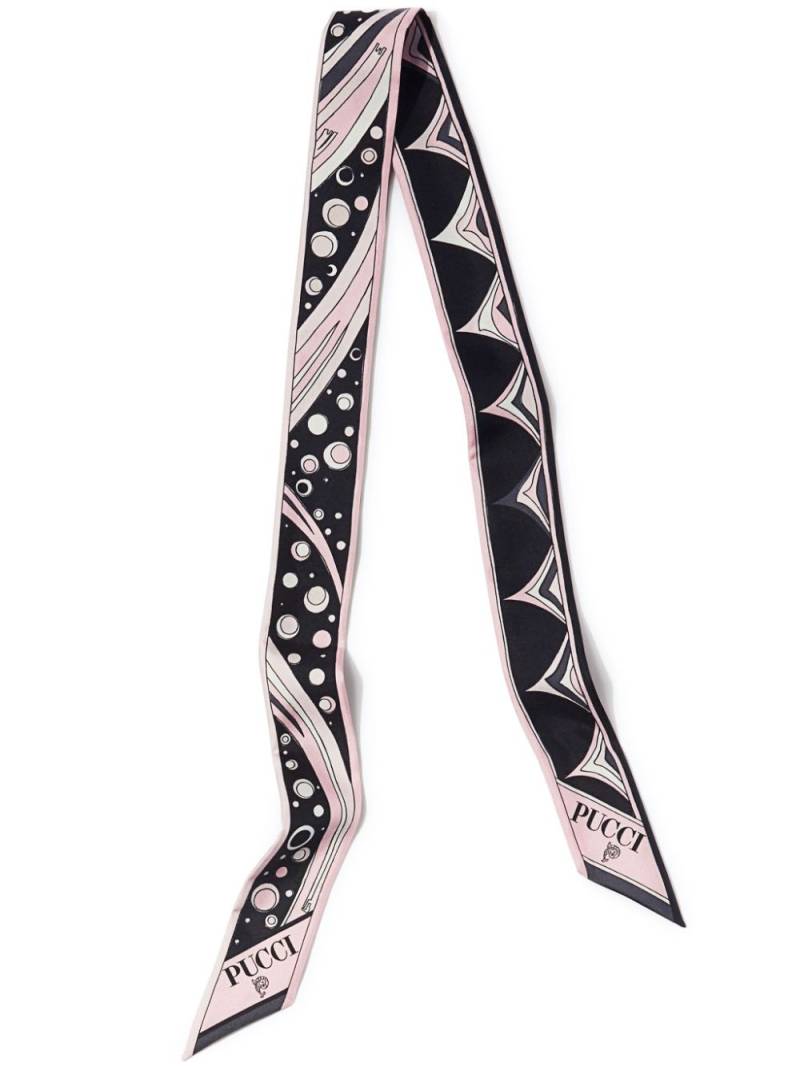 PUCCI Fontane-print silk twill scarf - Black von PUCCI