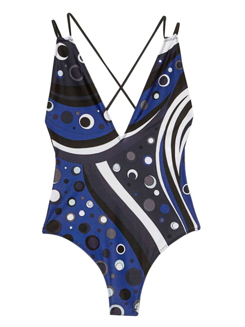 PUCCI Fontane-print swimsuit - Blue von PUCCI