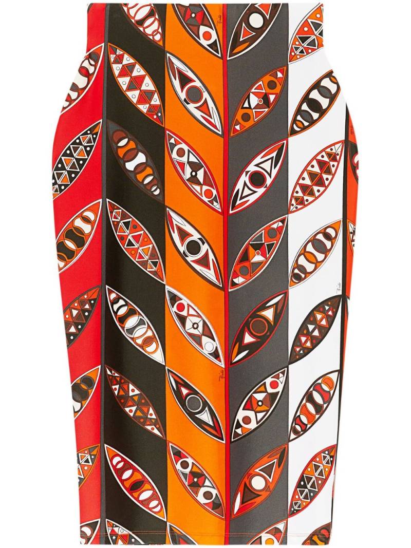 PUCCI Girandole-print pencil skirt - Orange von PUCCI