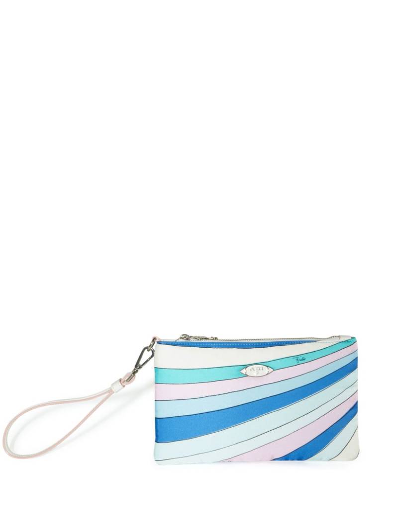 PUCCI Iride-print clutch bag - Blue von PUCCI