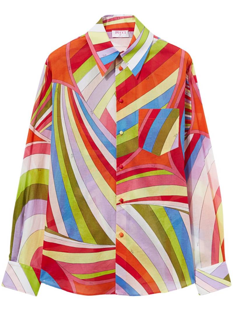 PUCCI Iride-print cotton shirt - Red von PUCCI